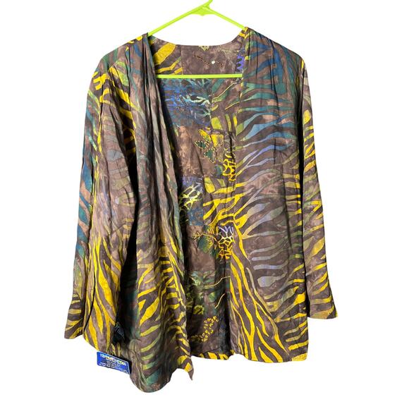Women’s tropical tantrum one size hand painted batik jacket reversible NWT - Picture 7 of 7